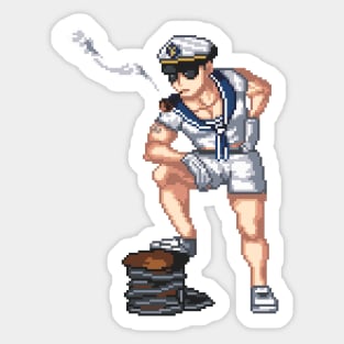 Chris Redfield Pixel Art Sticker